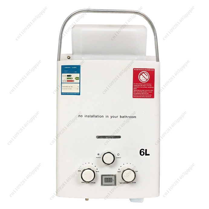 Outdoor Camping Hot Water Heater - Propane Gas Tankless Water Heater 6L