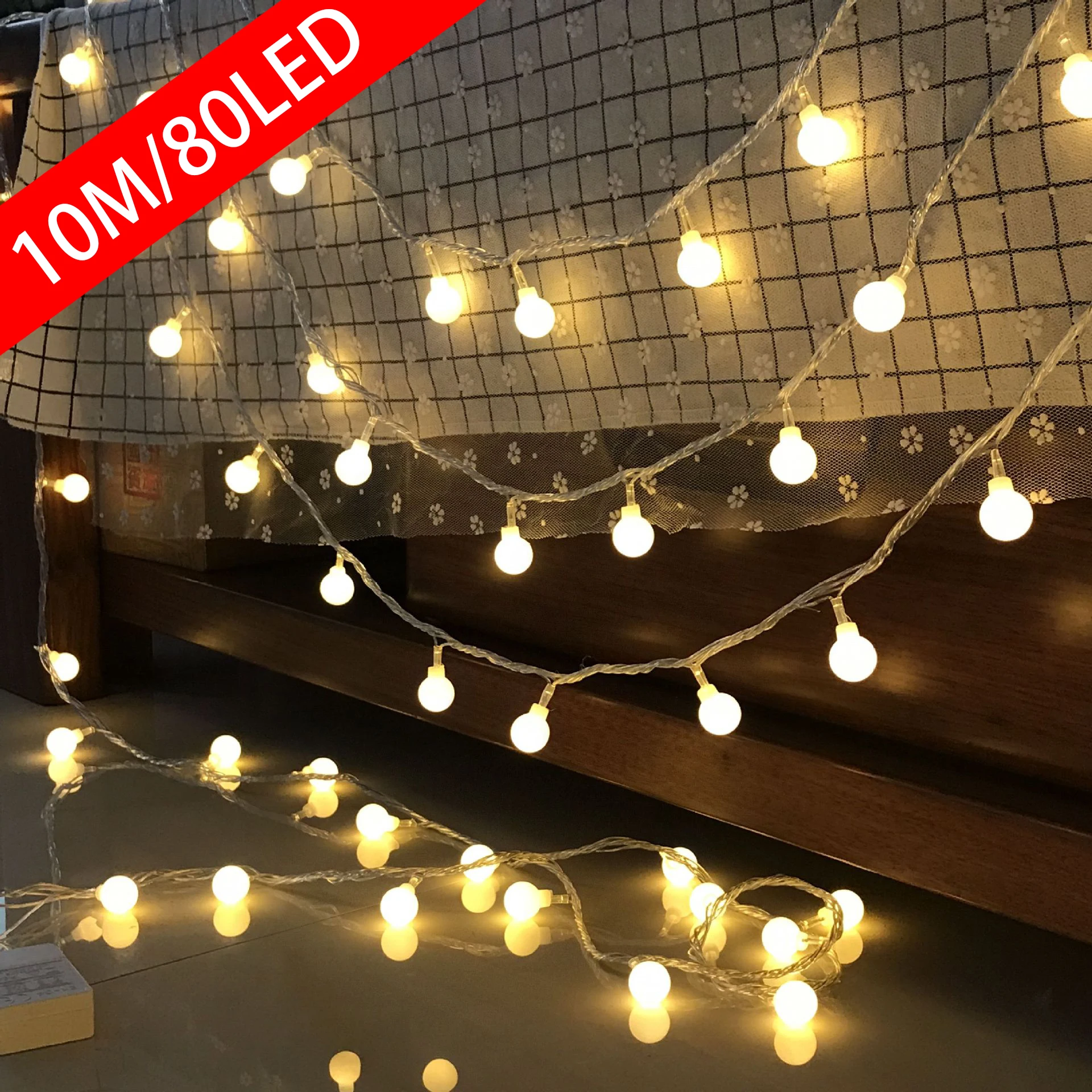 Outdoor Camping Lights String - 10M USB/Battery Power Ball LED String