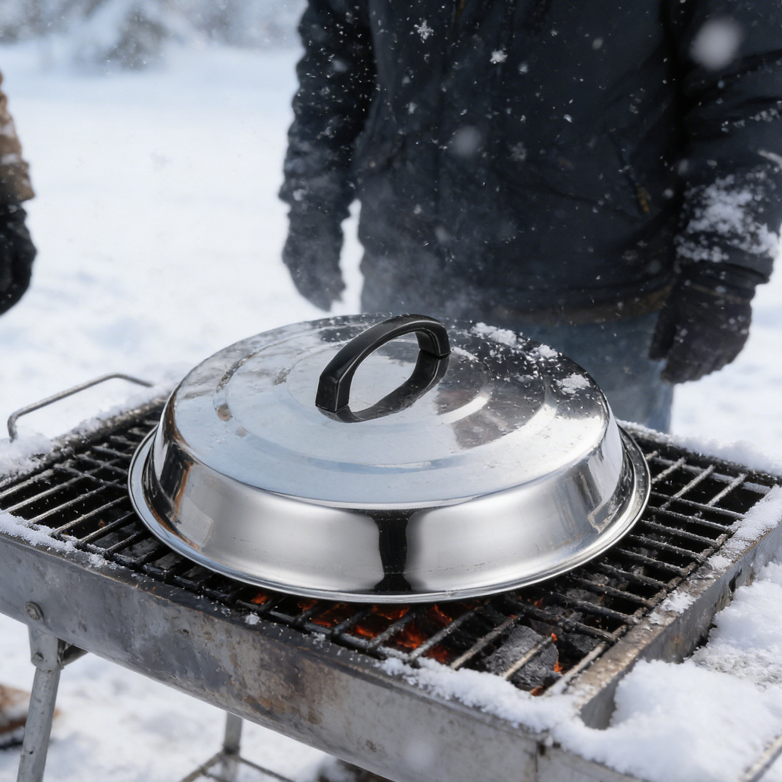 Outdoor Gas Stove - Round Stainless Steel Basting Cover 12