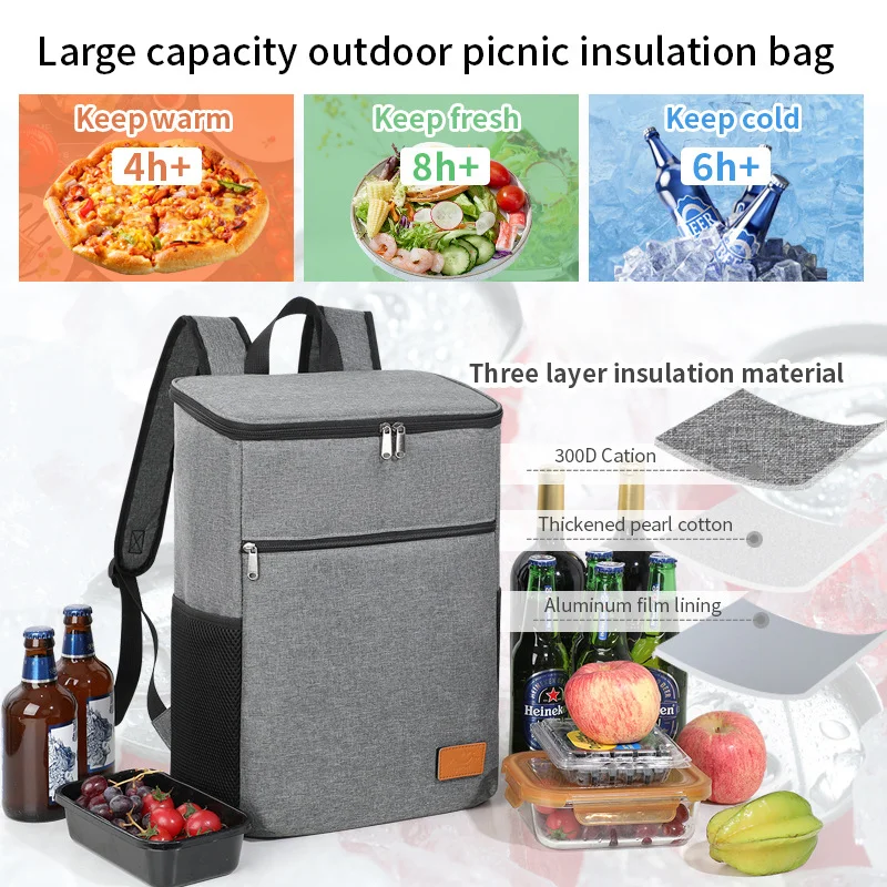 Outdoor Camping Food - 26L Outdoor Cooler Bag Thermal Backpack