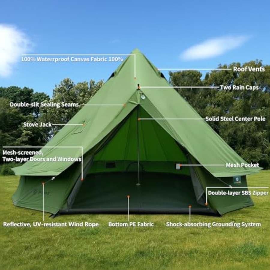 Canvas Bell Yurt Tent with Sto - Outdoor Camping And Glamping 리뷰 및 가격