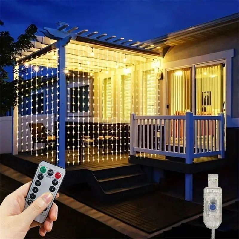 6x3M LED USB Curtain String Fa - Outdoor Camping Lights String 리뷰 및 가격