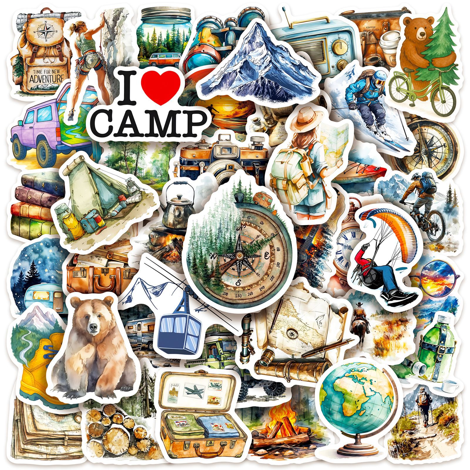 10/50PCS Travel Cartoon Sticke - Outdoor Camping Kids Activities 리뷰 및 가격
