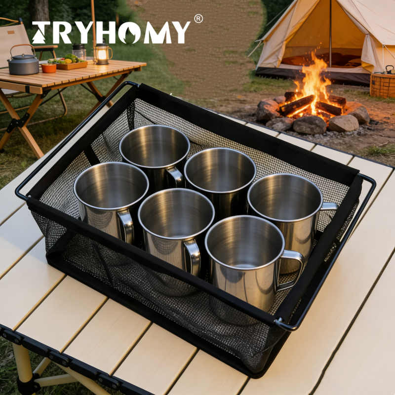 Tryhomy Igt 1  Unit Basket Dra - Outdoor Camping Table With Storage 리뷰 및 가격