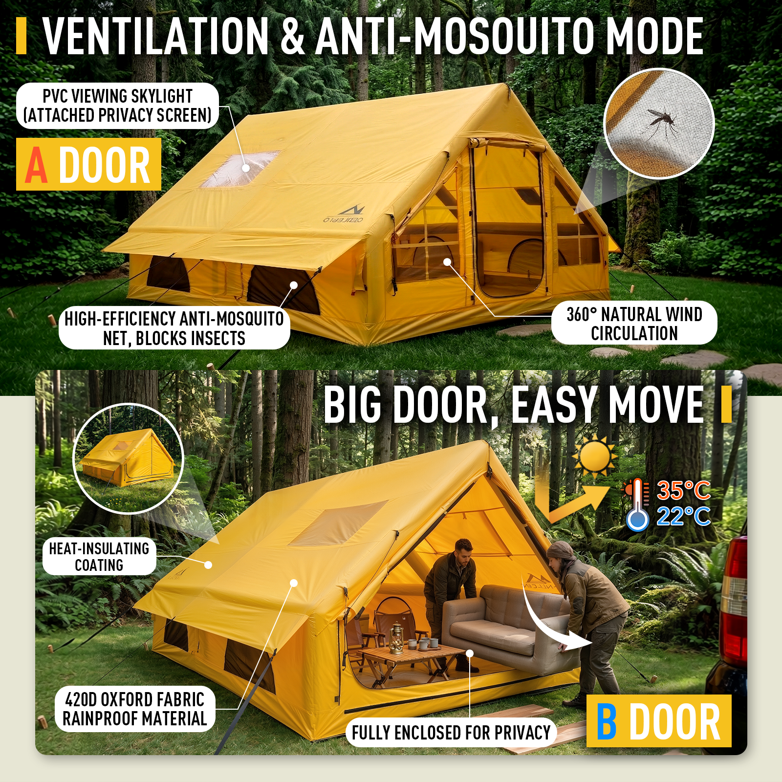 Easy Setup 129 Sq Ft Inflatabl - Outdoor Camping And Glamping 리뷰 및 가격