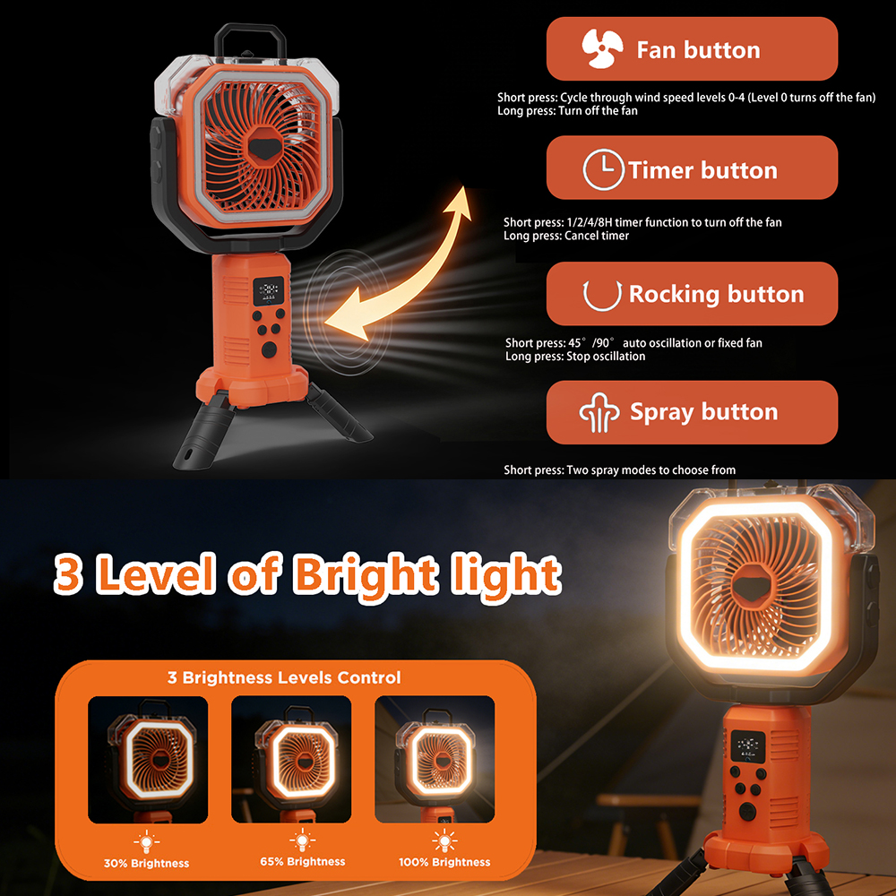 30000mAh Cooling Floor Fan wit - Outdoor Camping Fans 리뷰 및 가격