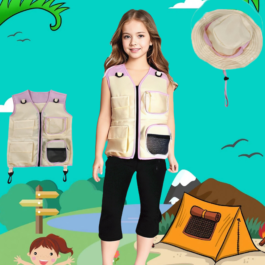 Children Explorer Vest Hat Sui - Outdoor Camping Kids Activities 리뷰 및 가격