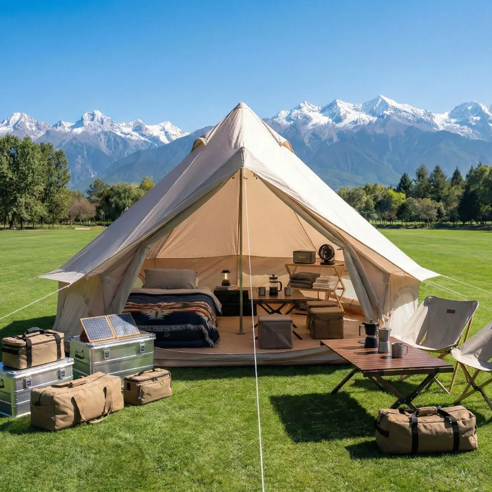 4 Season Bell Tent 9.8 FT, Bei - Outdoor Camping And Glamping 리뷰 및 가격