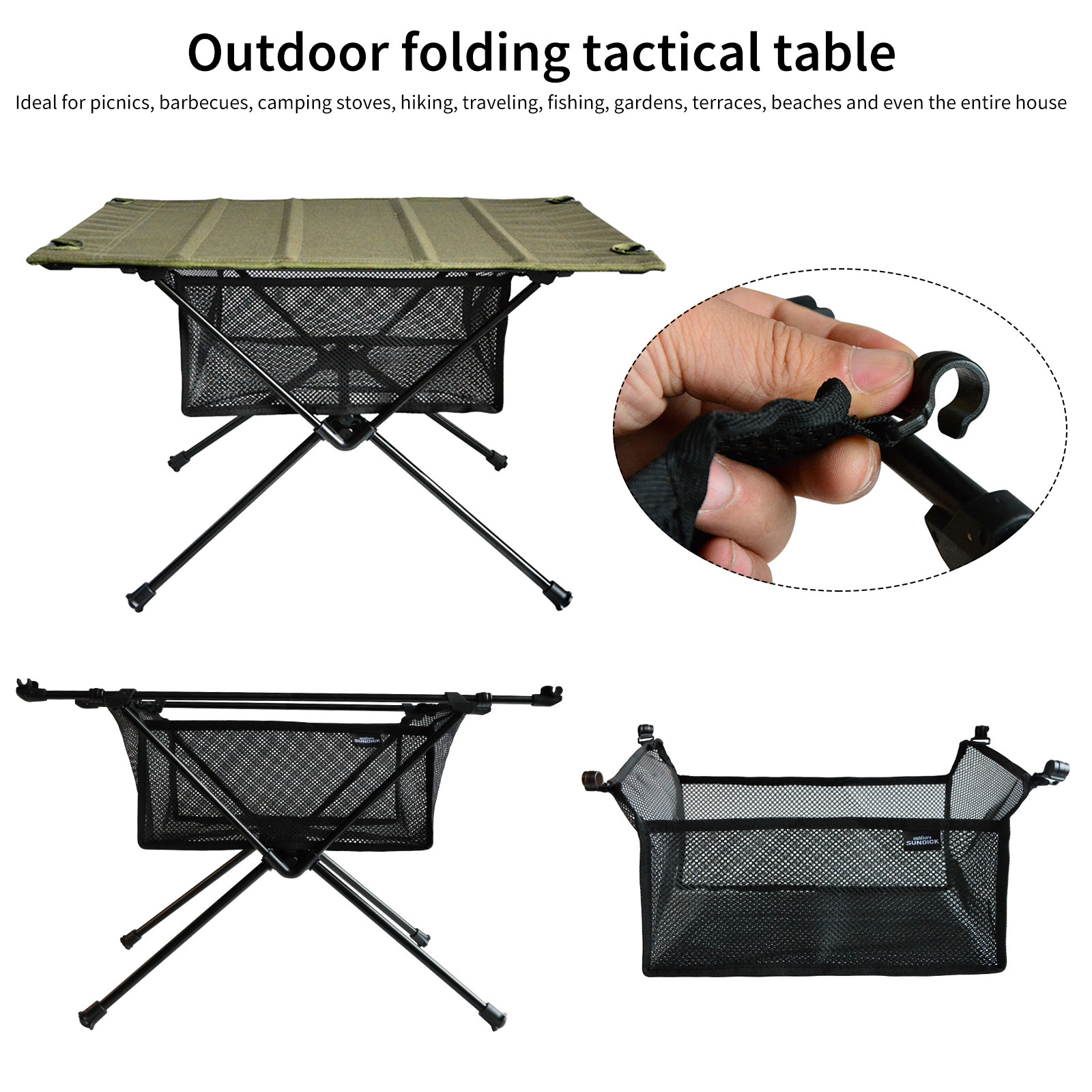 Mesh Basket Organizer Camping  - Outdoor Camping Table With Storage 리뷰 및 가격