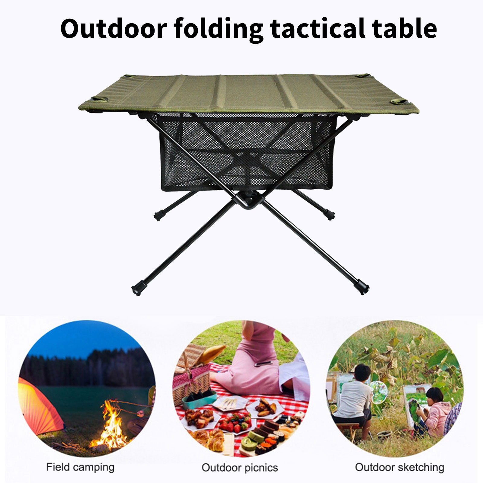 Mesh Basket Organizer Camping  - Outdoor Camping Table With Storage 리뷰 및 가격